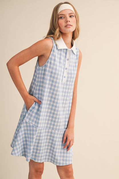 Baby Blue Gingham On The Go Dress - Milo & Lily Boutique