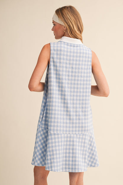 Baby Blue Gingham On The Go Dress - Milo & Lily Boutique