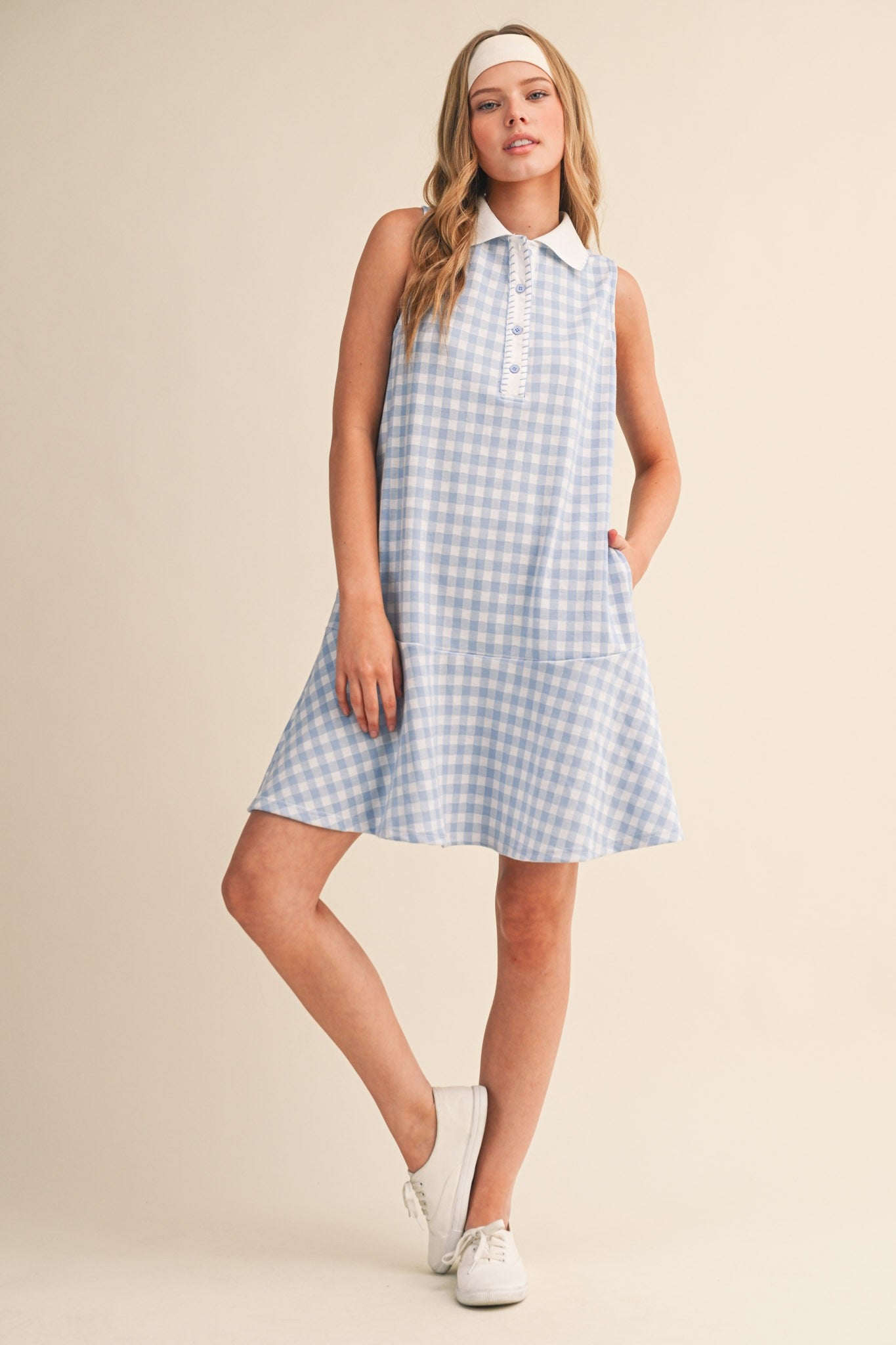 Baby Blue Gingham On The Go Dress - Milo & Lily Boutique