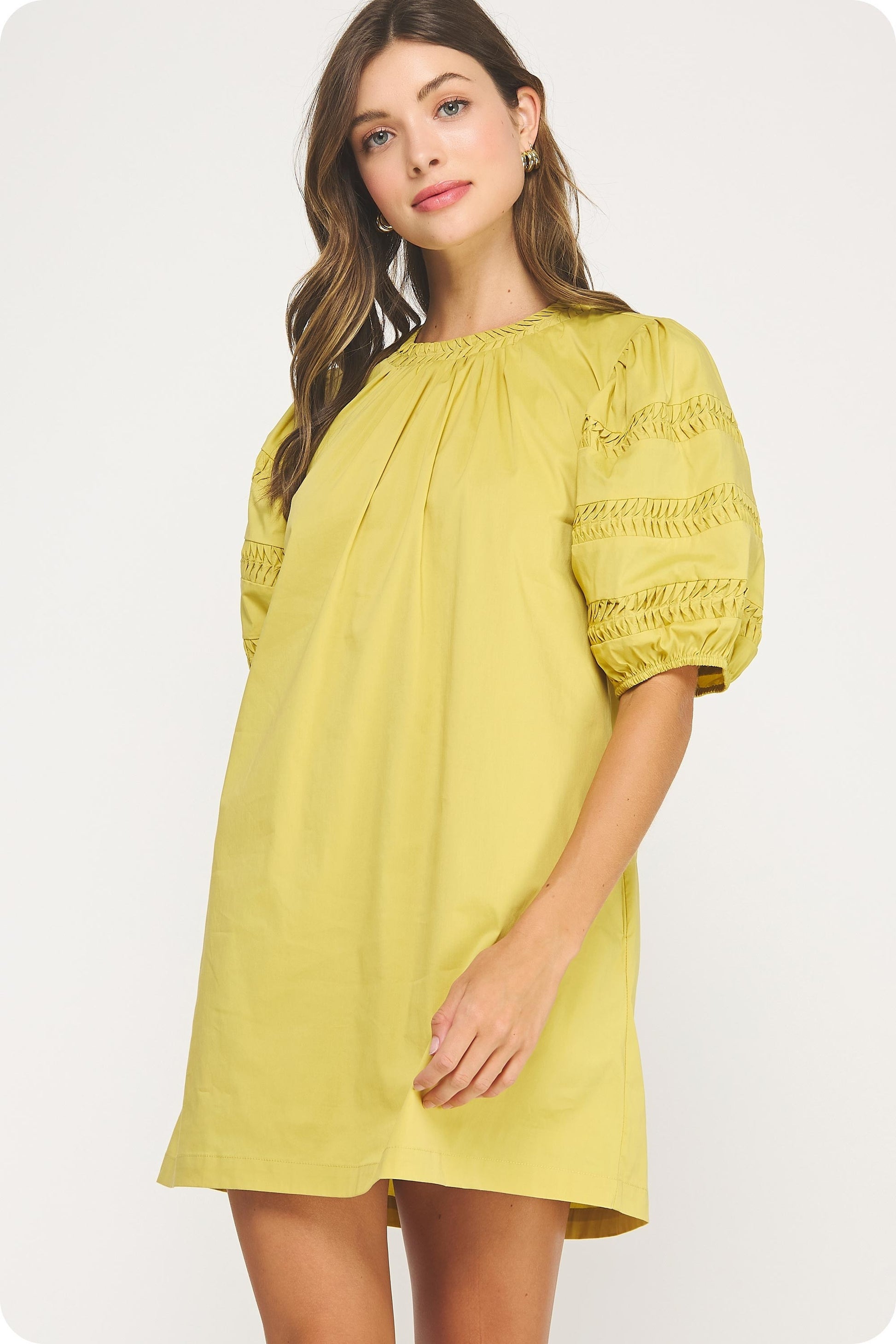 chartreuse dress casual Can't Miss This Chartreuse Linen Blend Floral Appliqu Midi Dress