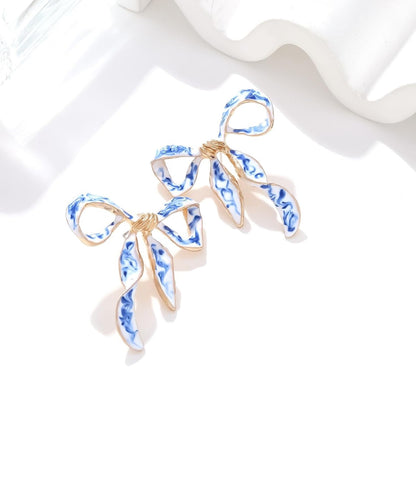 The Chinoiserie Charm Bow Earrings 💙🎀