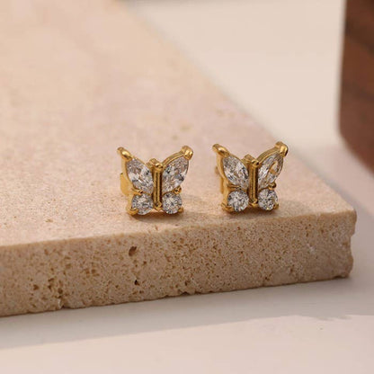 Flutter 18K Butterfly 🦋 Stud Earrings