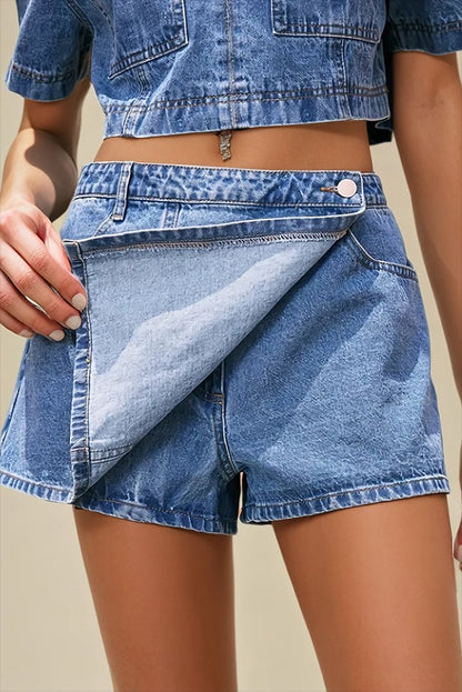 The Denim Wrap Skort