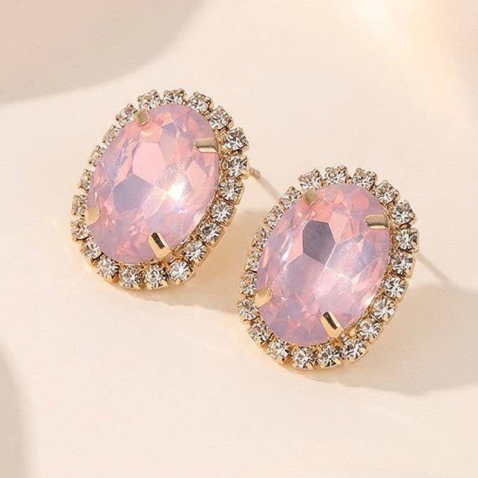 Vintage-Style Rhinestone Stud Earrings
