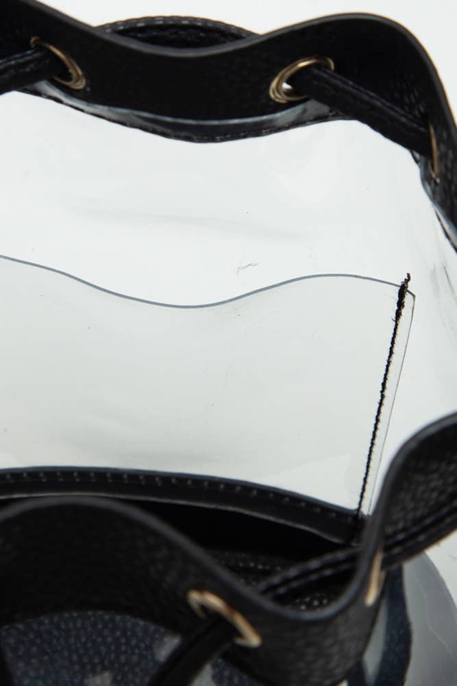 Clear Crossbody Stadium Bucket Bag: Orange