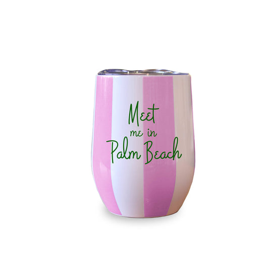 Insulated Wine Tumbler (Pink/White) - Meet Me in Carlton Landing