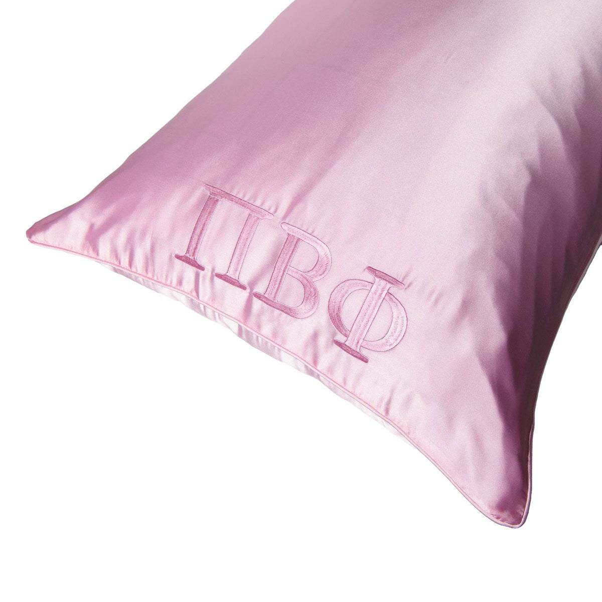 Sorority Pink Embroidered Satin Pillowcase