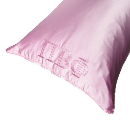Sorority Pink Embroidered Satin Pillowcase