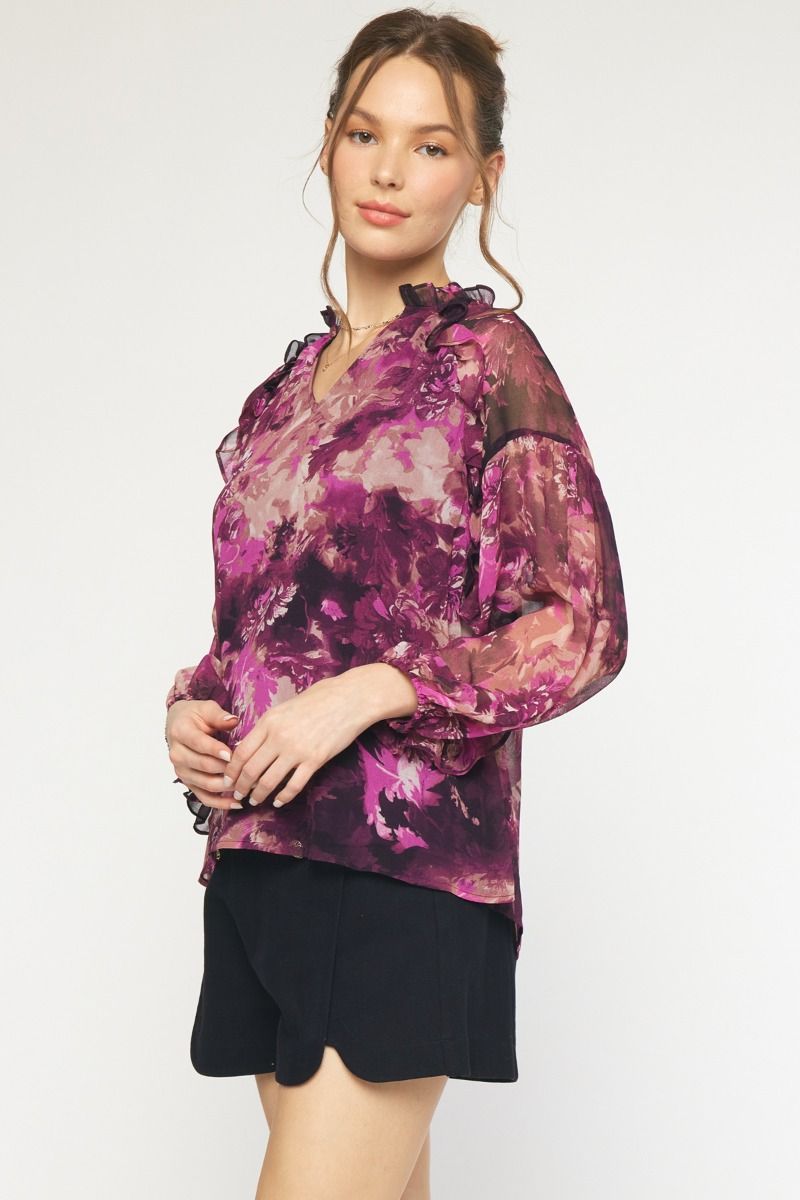 Printed to Perfection Orchid Blouse
