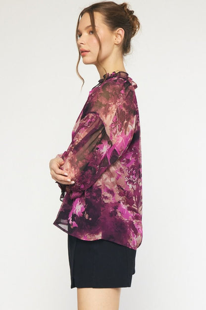 Printed to Perfection Orchid Blouse