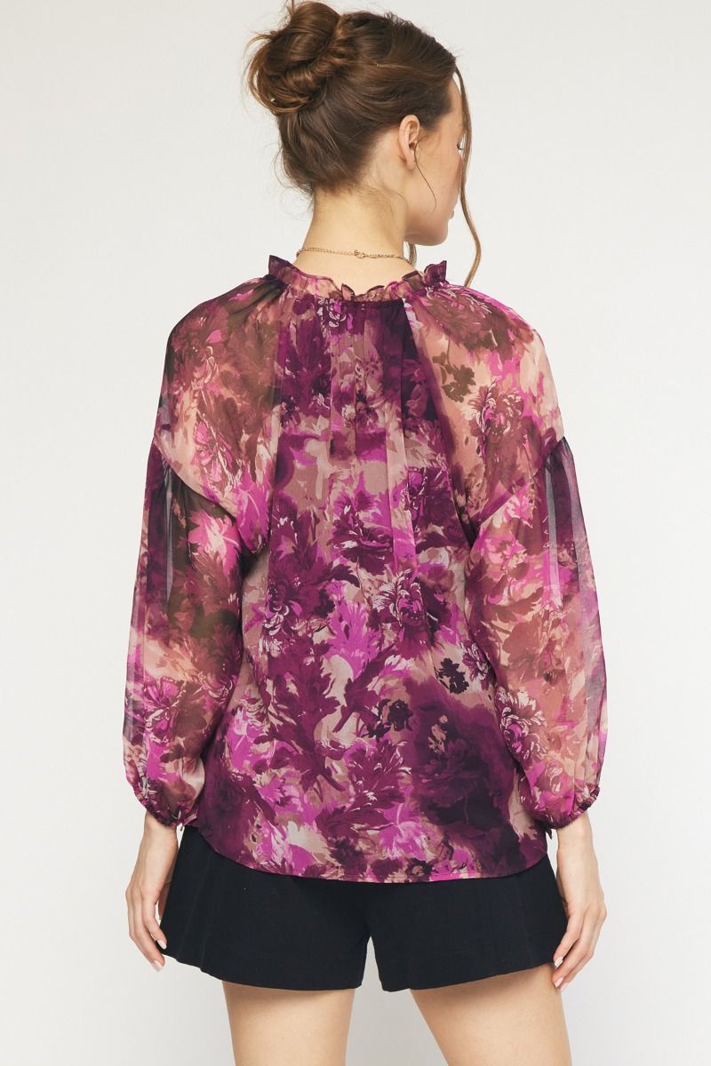 Printed to Perfection Orchid Blouse
