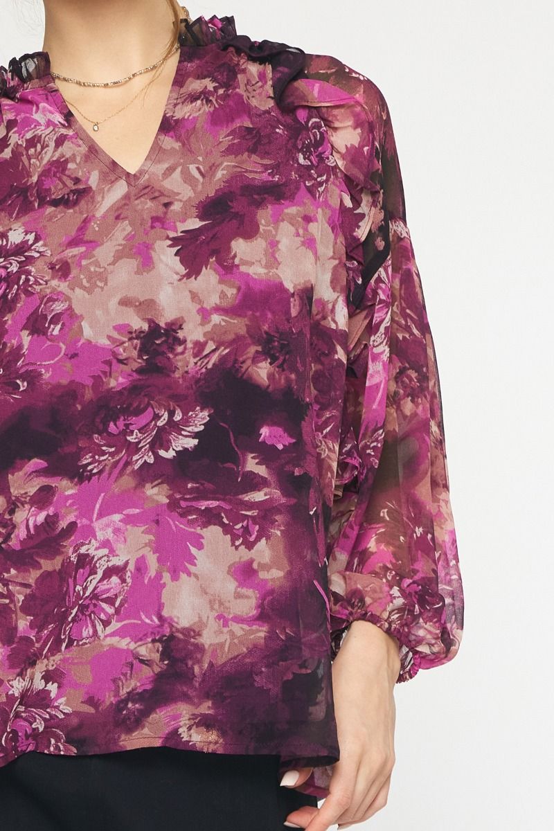 Printed to Perfection Orchid Blouse