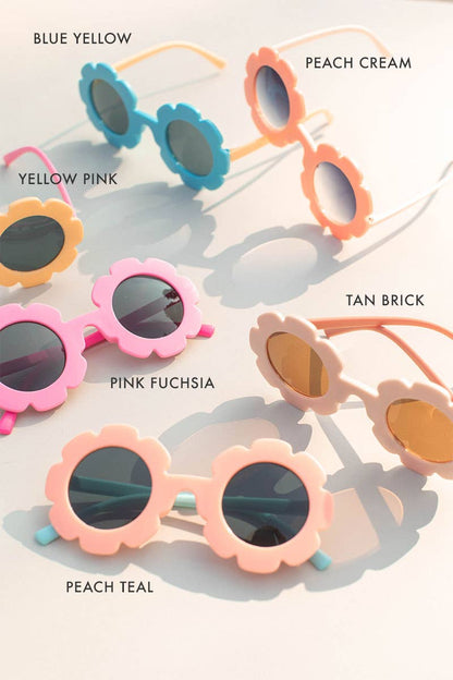 Kids Toddler 2-tone Flower Sunglasses: Pink Fuchsia