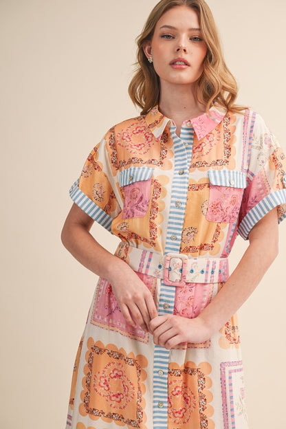 The Riviera Patch Midi Dress - Milo & Lily Boutique