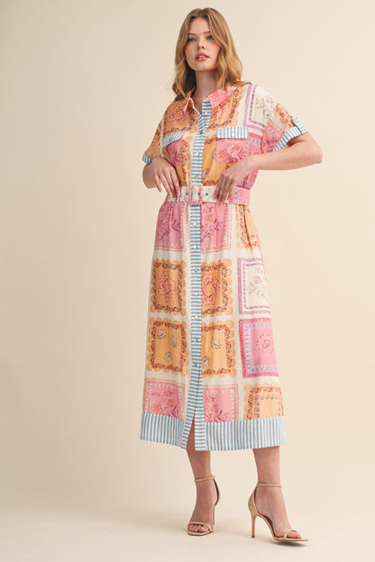 The Riviera Patch Midi Dress - Milo & Lily Boutique