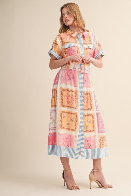 The Riviera Patch Midi Dress - Milo & Lily Boutique