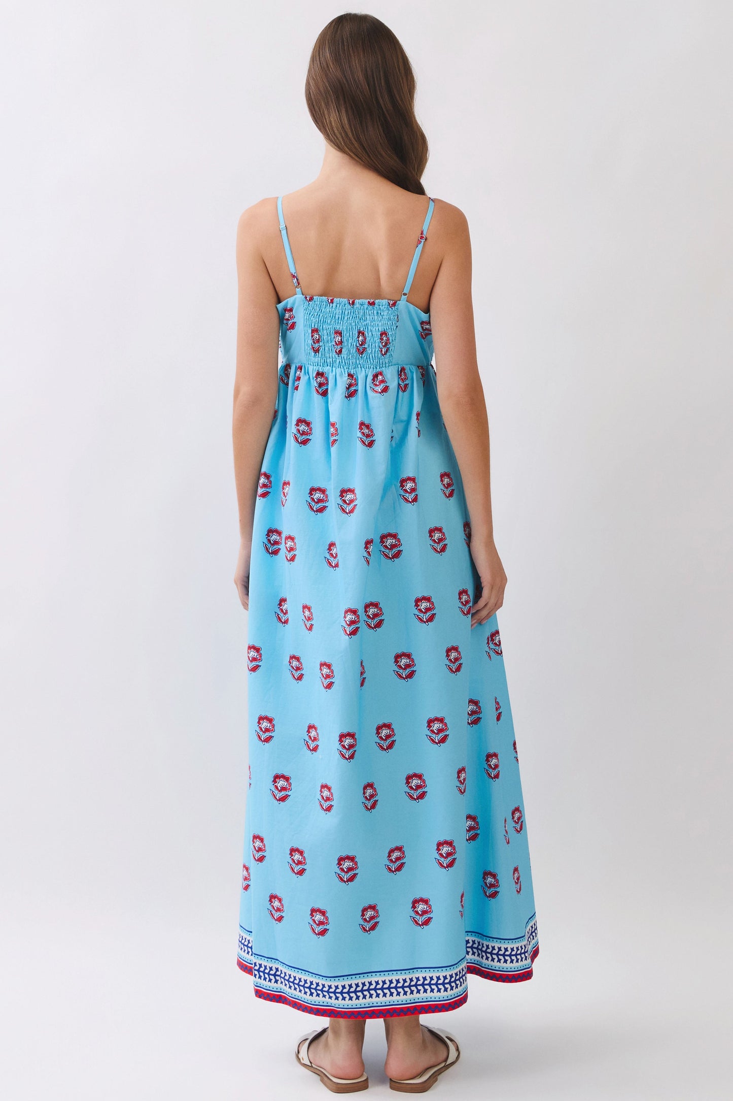 Firecracker Floral Smocked Maxi Dress