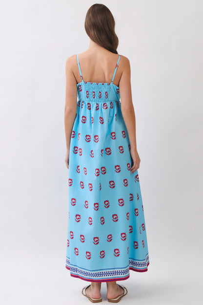 Firecracker Floral Smocked Maxi Dress