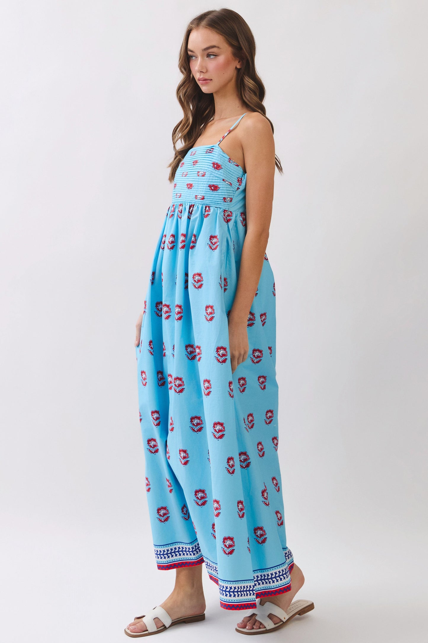 Firecracker Floral Smocked Maxi Dress