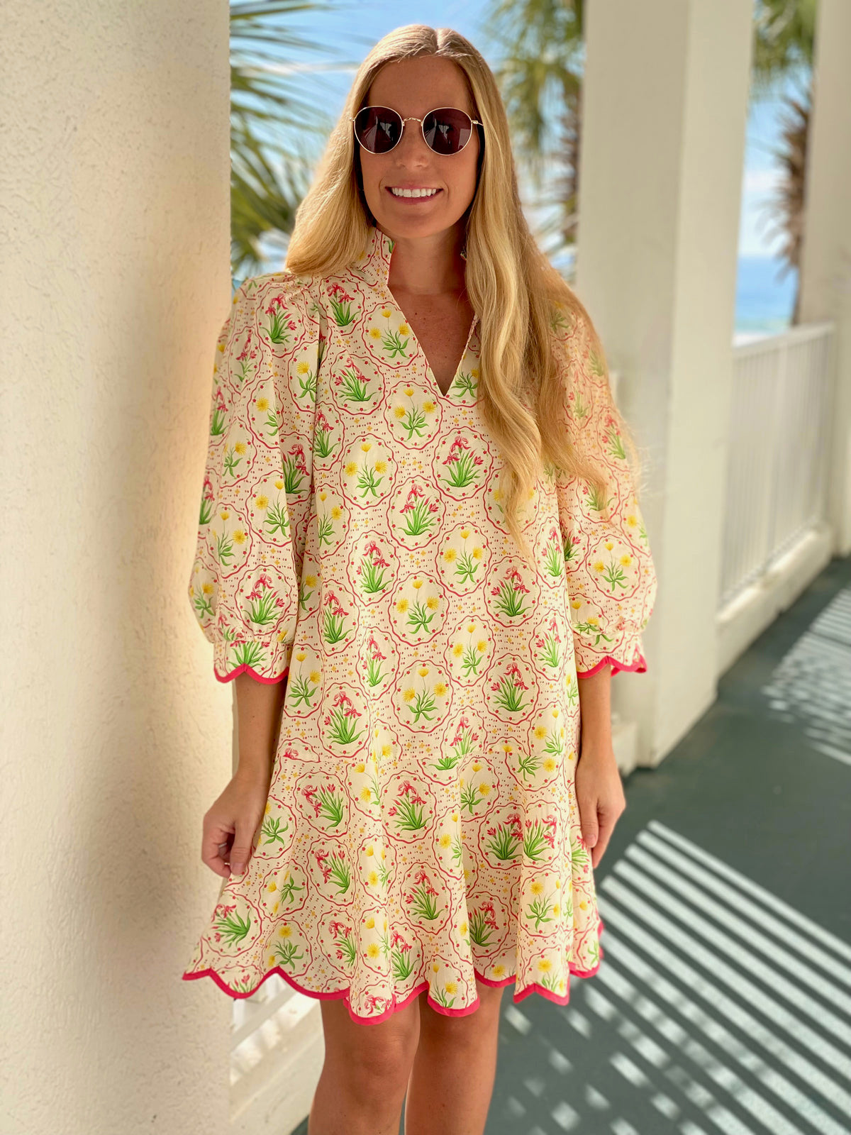 Garden Party Scallop Mini Dress - Milo & Lily Boutique
