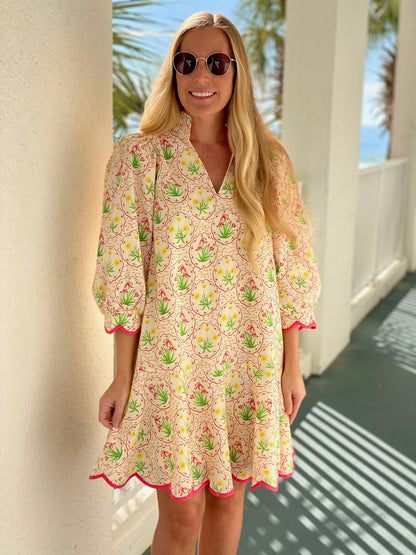 Garden Party Scallop Mini Dress - Milo & Lily Boutique