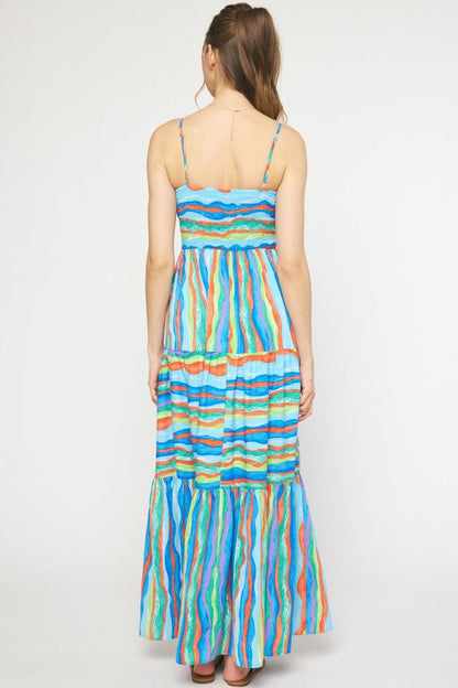 Making Waves Multicolor Maxi Dress