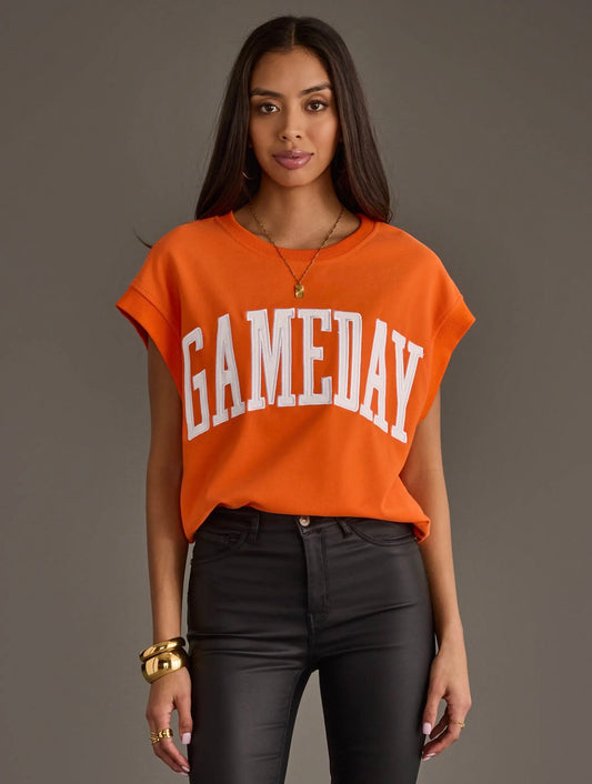 Panache orange GAMEDAY short sleeve sweatshirt model photo 1