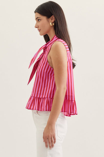The Palm Beach Stripe Tie Top - Milo & Lily Boutique