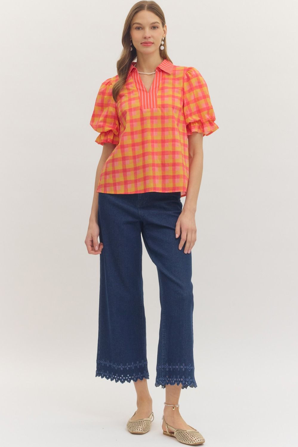 Sunset Picnic Puff Sleeve Blouse - Milo & Lily Boutique