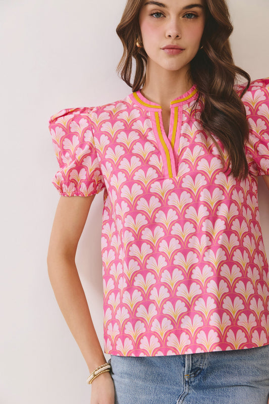 The Beverly Bloom Puff Sleeve Top - Milo & Lily Boutique