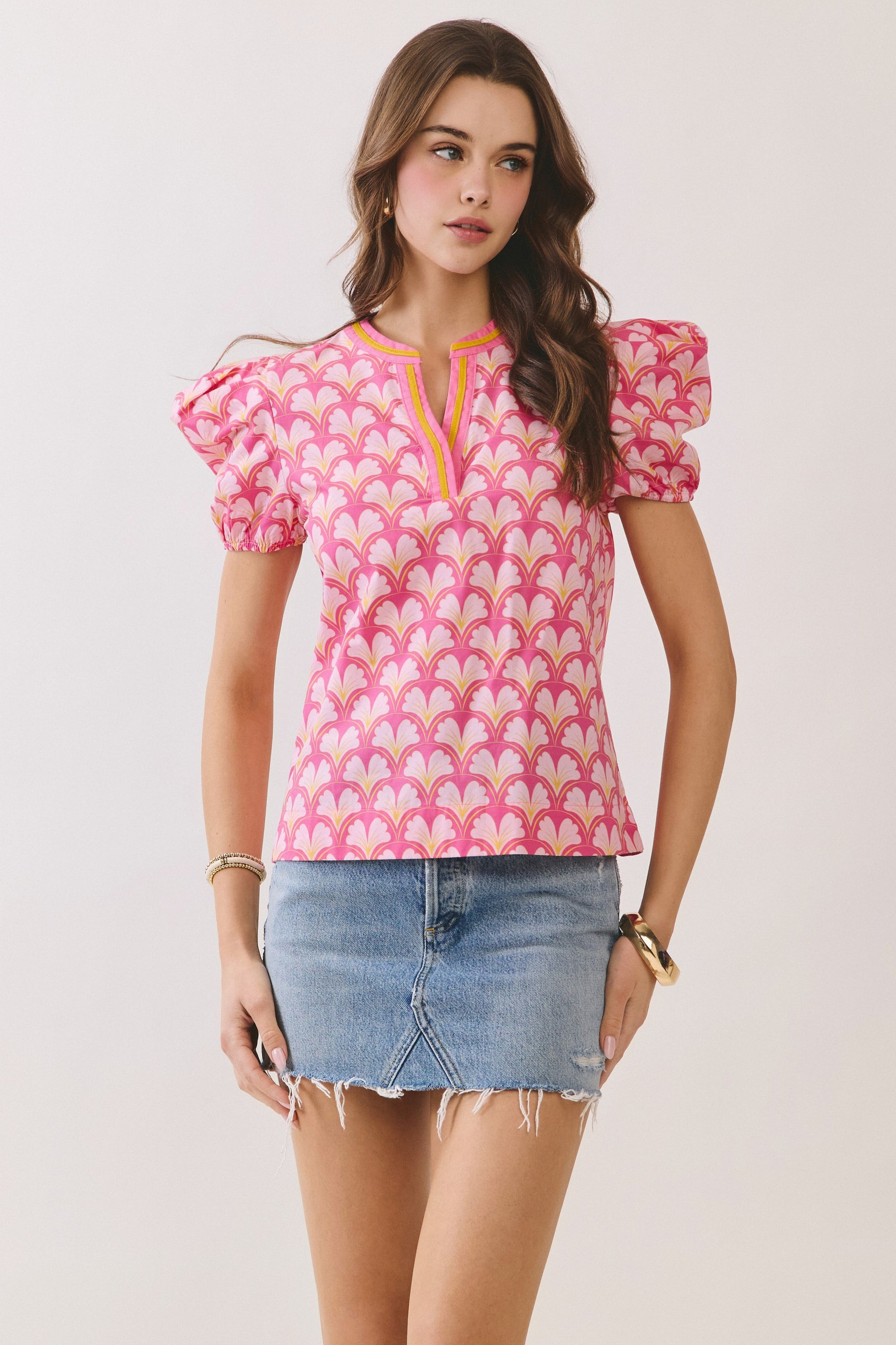 The Beverly Bloom Puff Sleeve Top - Milo & Lily Boutique