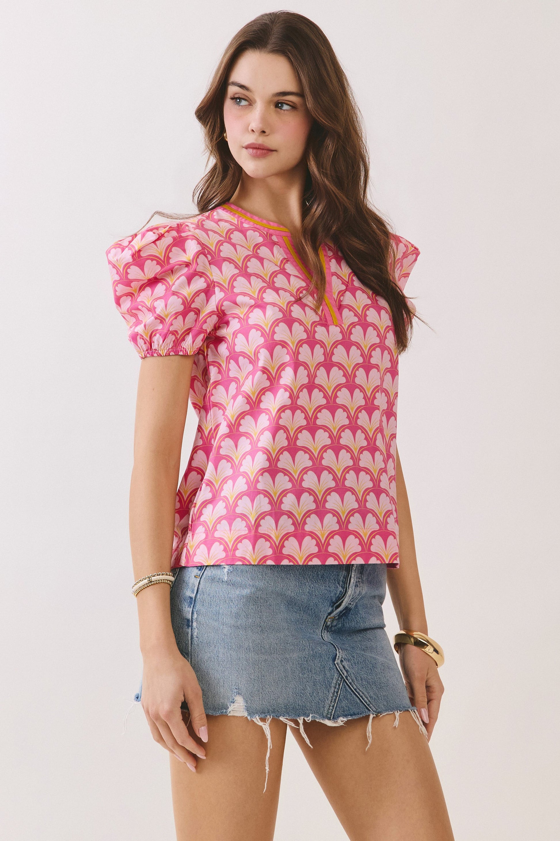 The Beverly Bloom Puff Sleeve Top - Milo & Lily Boutique
