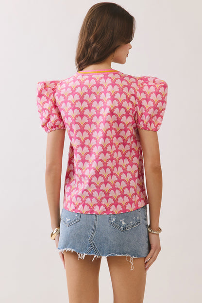 The Beverly Bloom Puff Sleeve Top - Milo & Lily Boutique