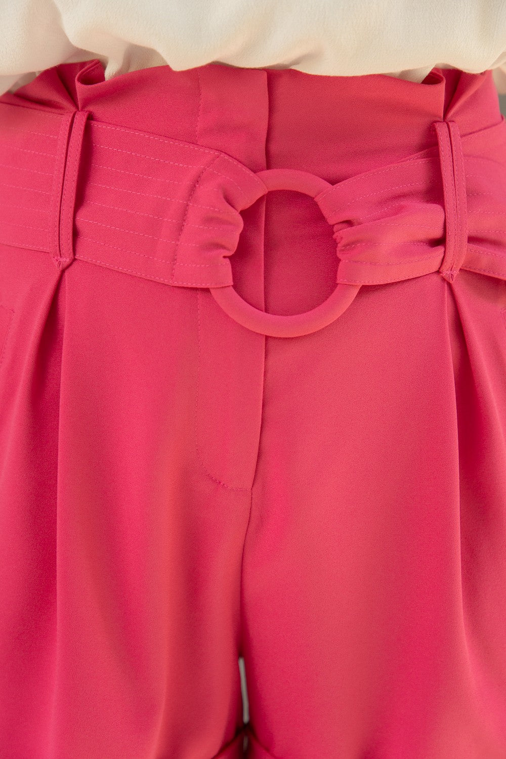Pink Satin High Waist Shorts