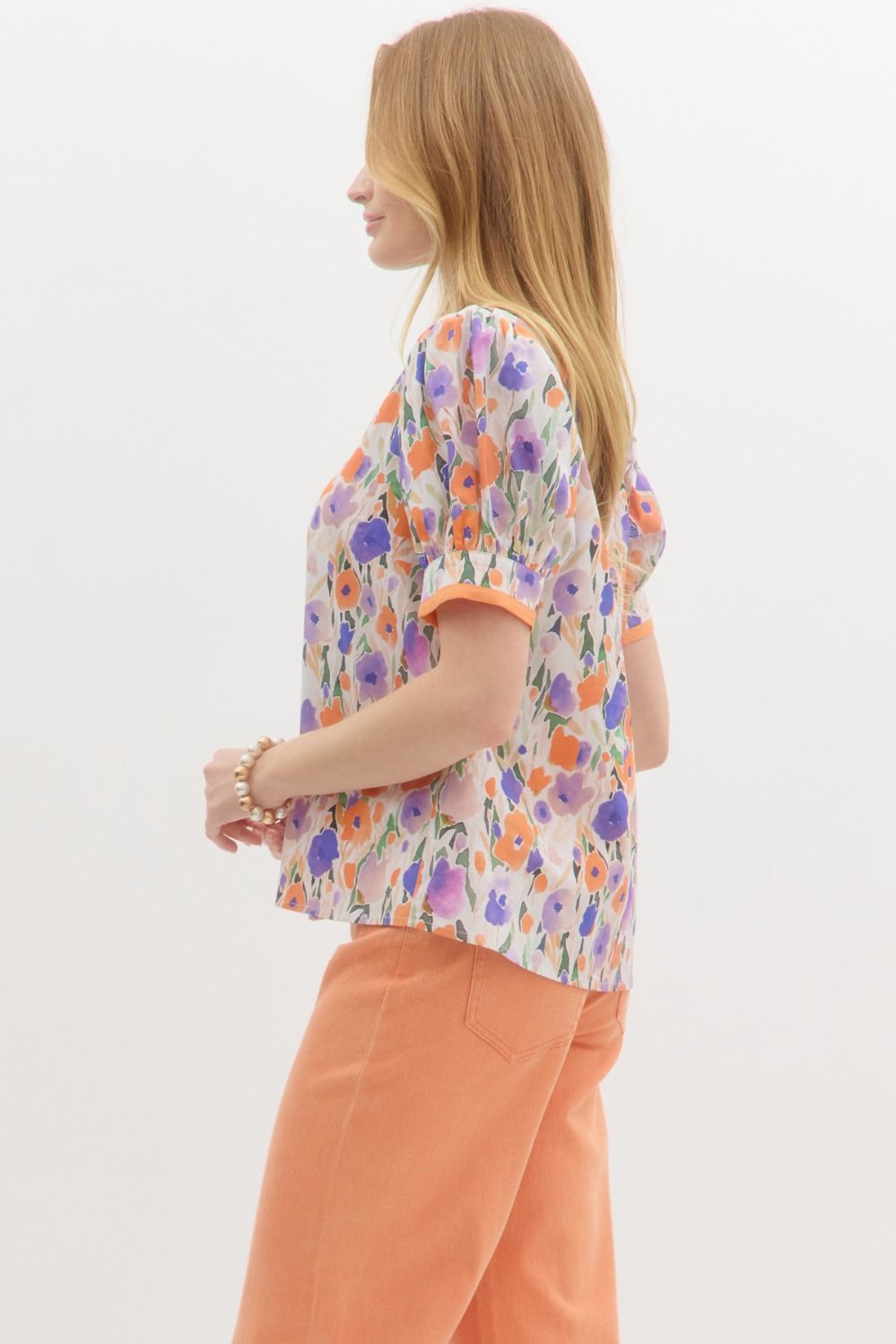 The Joyful Bloom Purple Floral Blouse