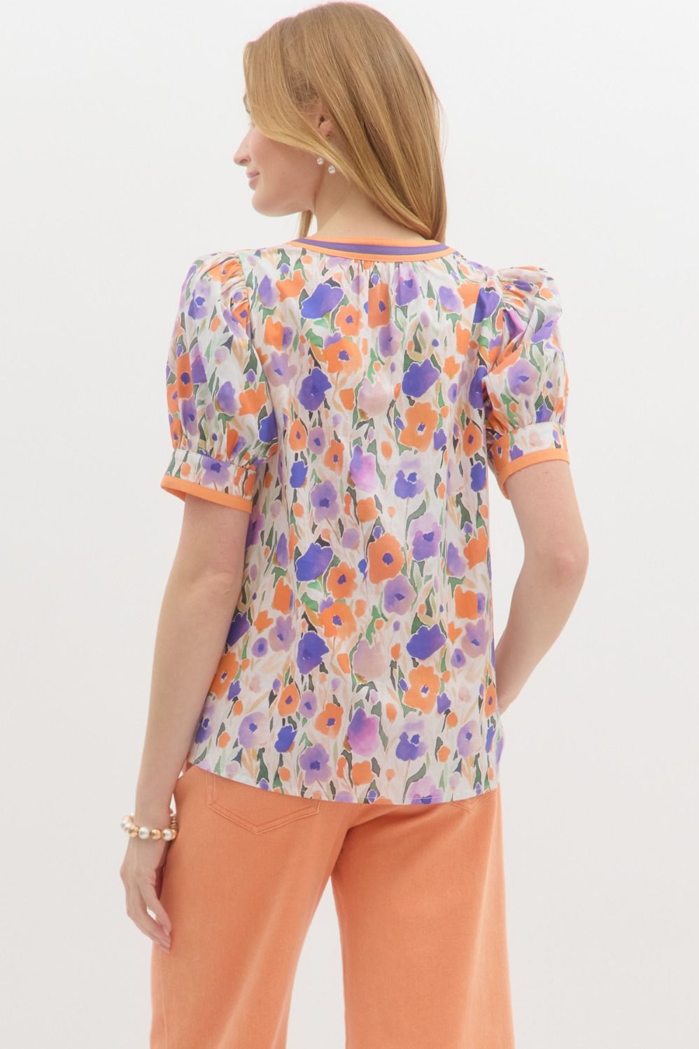 The Joyful Bloom Purple Floral Blouse