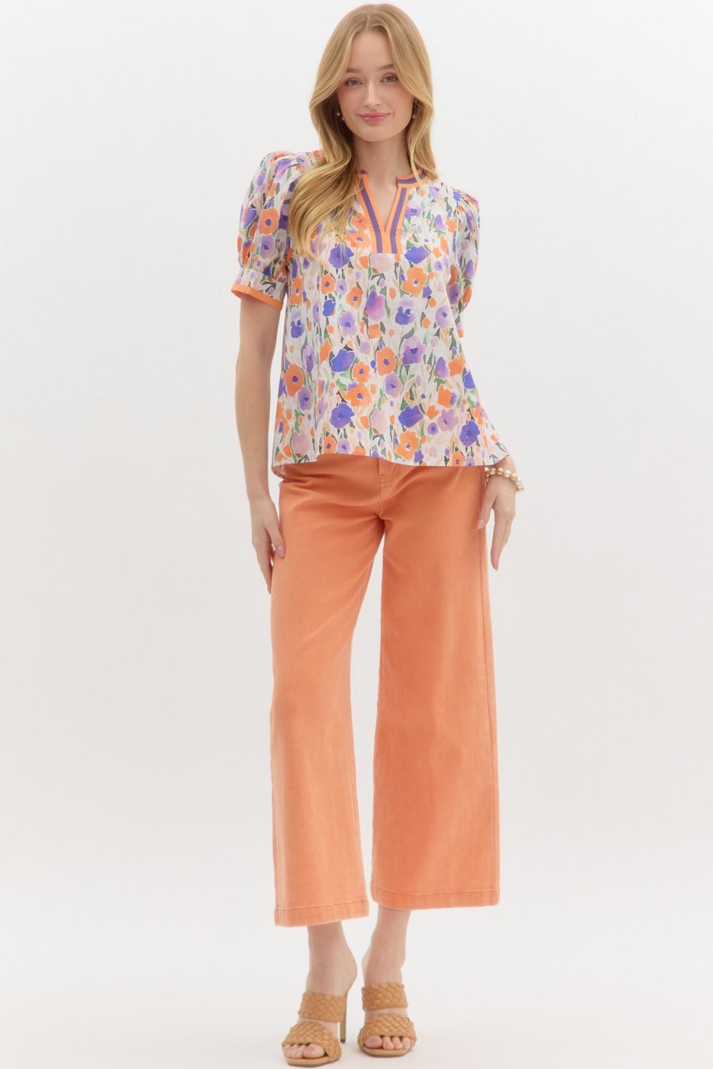 The Joyful Bloom Purple Floral Blouse