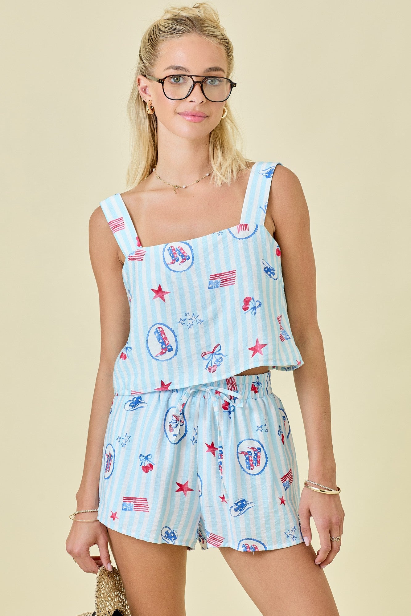 Americana Striped Tank Top and Shorts Set - Milo & Lily Boutique