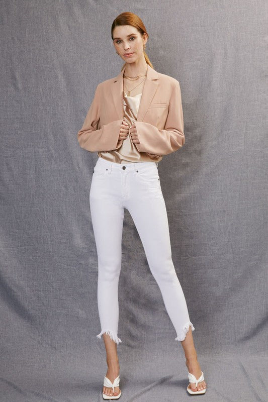 Dayana White High Rise Ankle Skinny Jeans