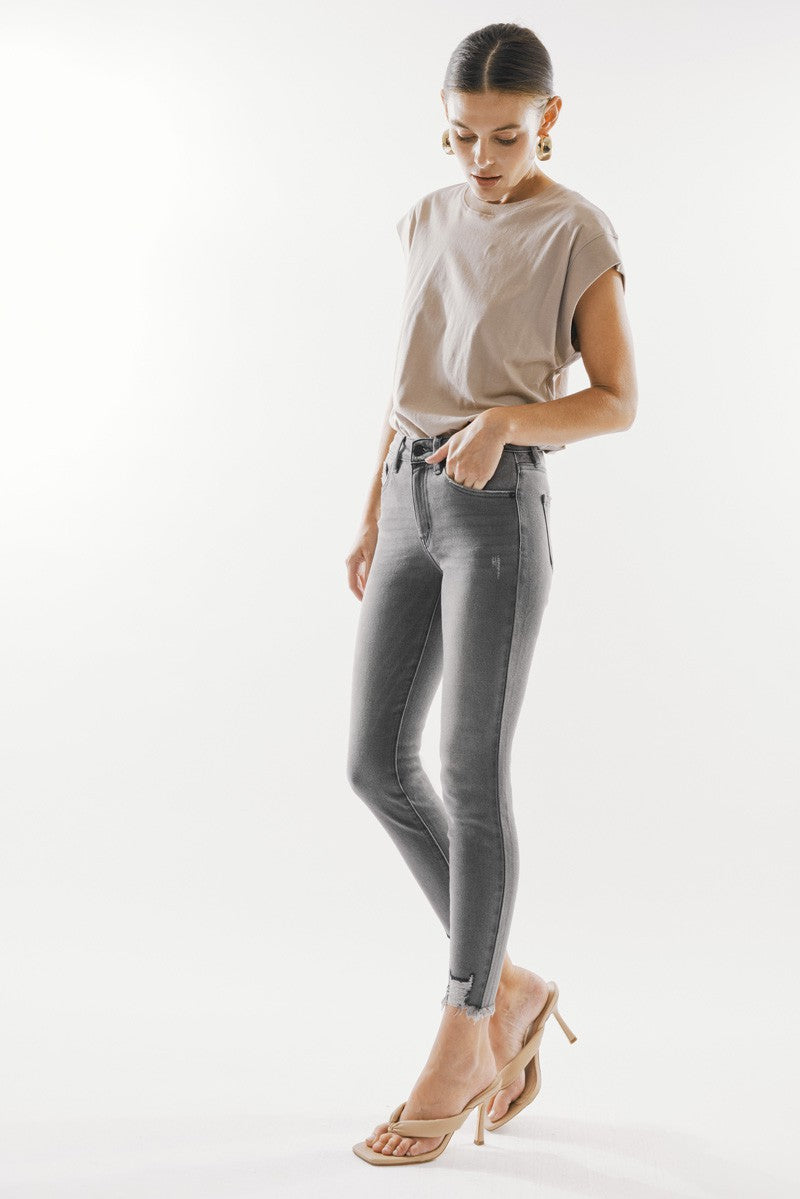 Leo Gray High Rise Ankle Skinny Jeans