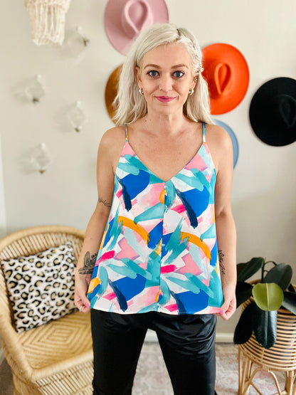 Abstract Brush Stroke Camisole Tank Top