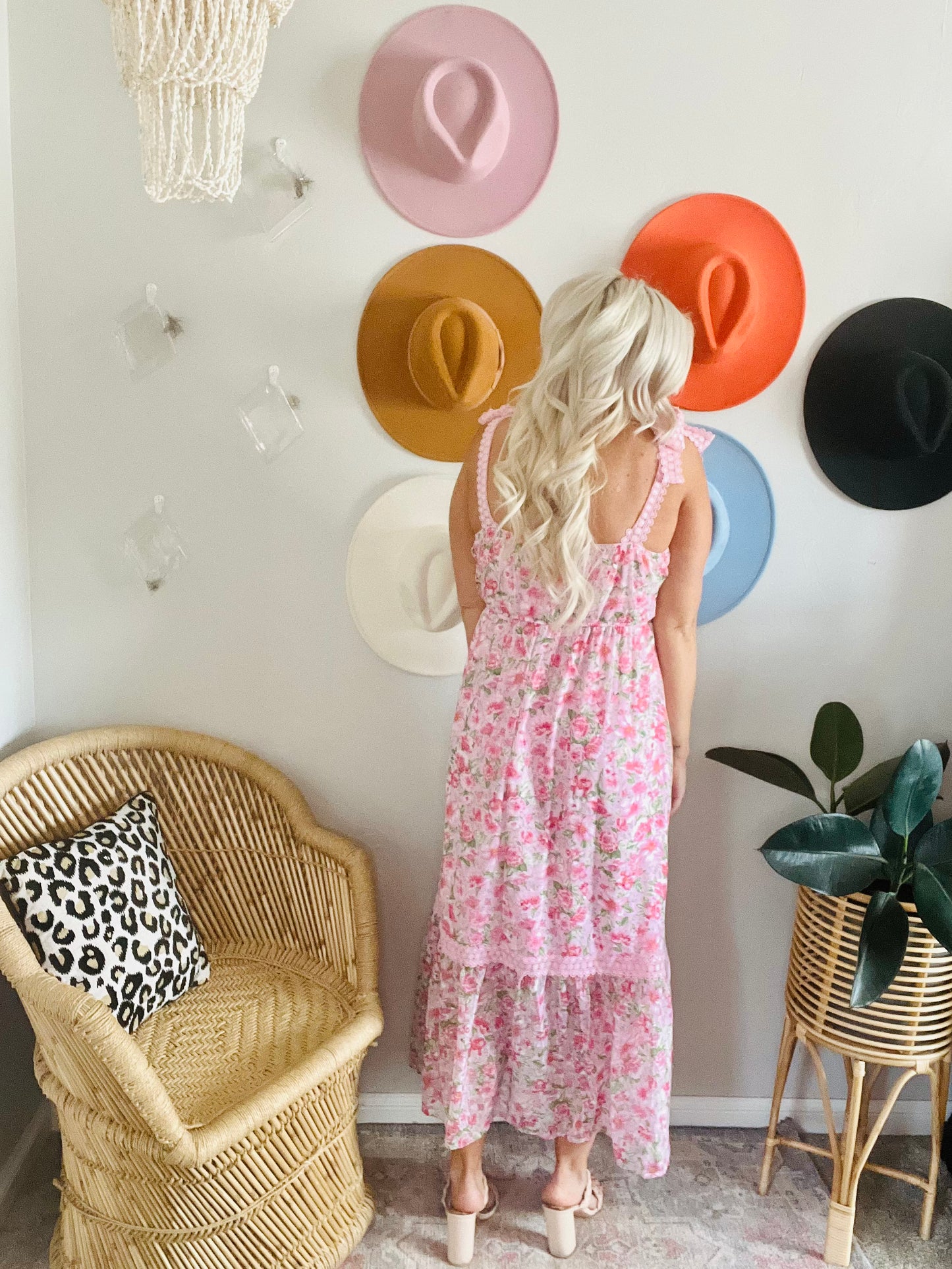 In Full Bloom Pink Floral Maxi Dress