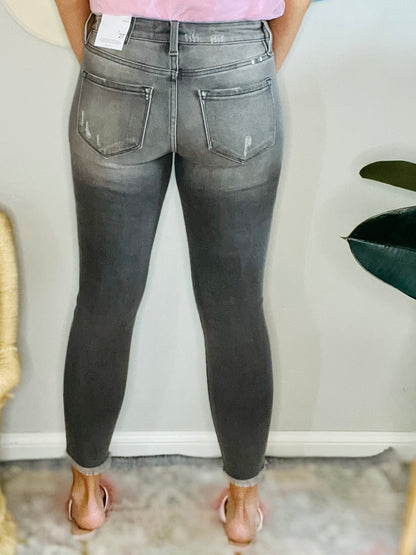 Leo Gray High Rise Ankle Skinny Jeans